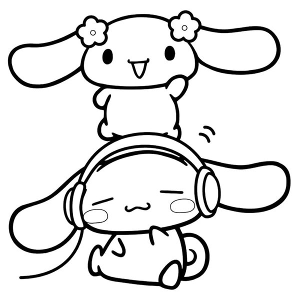 Cinnamoroll Con Auriculares coloring page for children