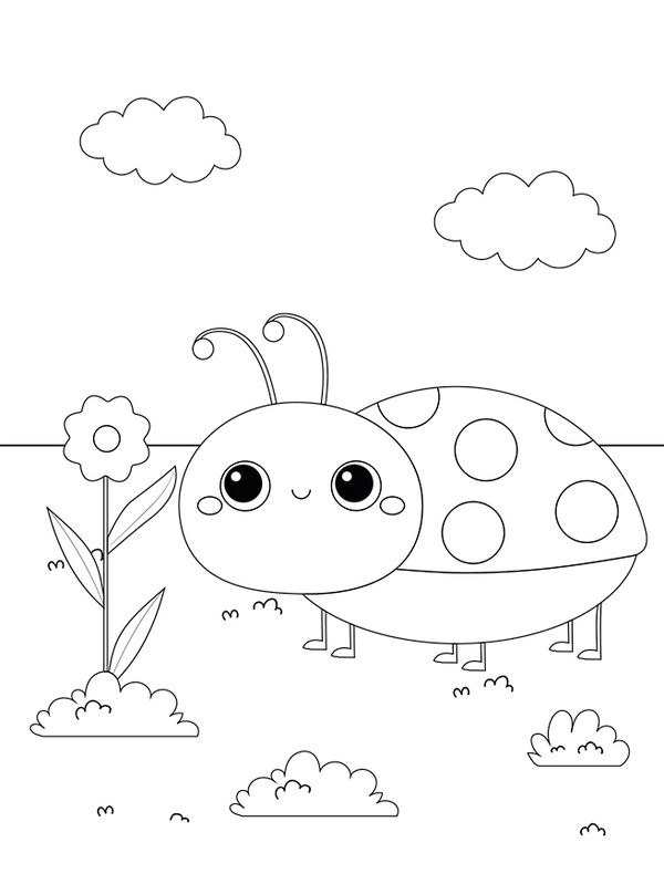 Coccinelle Simple coloring page for children