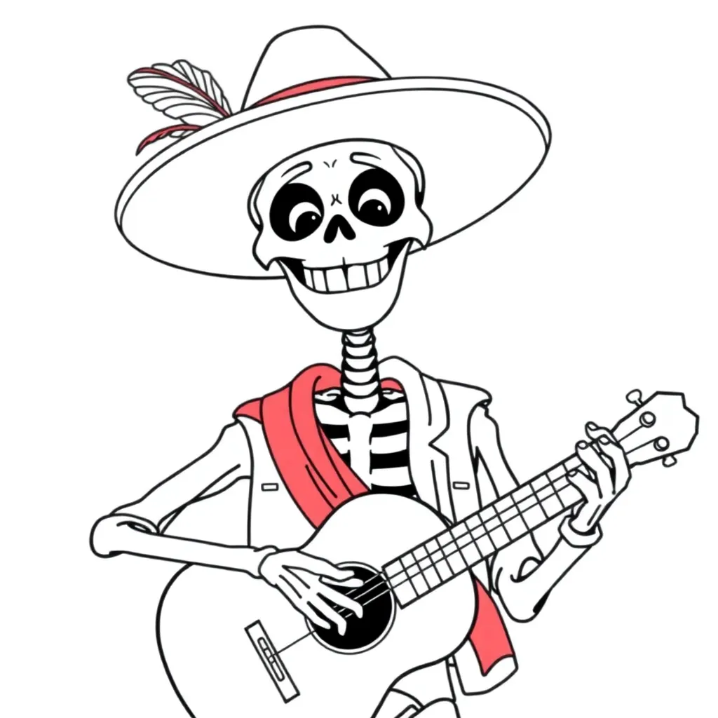 Coco Disney Pixar Muziek Animatie coloring page for children