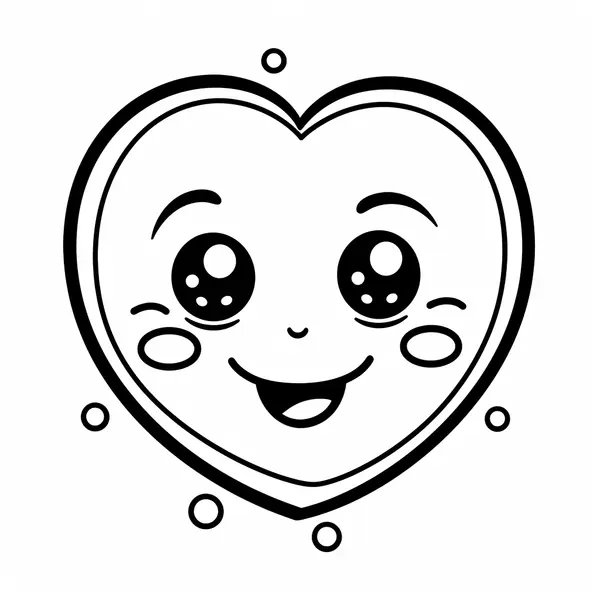 Coeur Mignon Kawaii coloring page for children