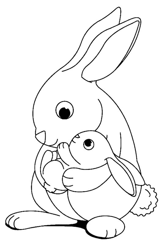 Conejito Con Bebe coloring page for children