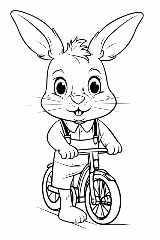 Conejito En Bicicleta coloring page for children