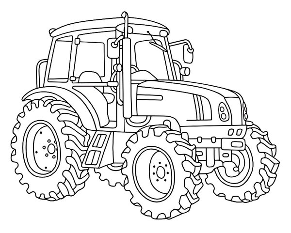 Coole Tractor coloring page for children