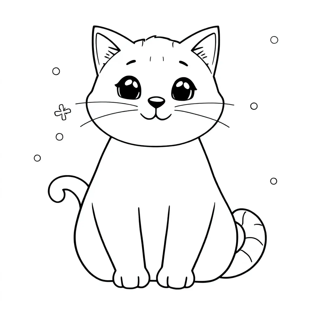 cozy cat in the snow kleurplaat voor kinderen