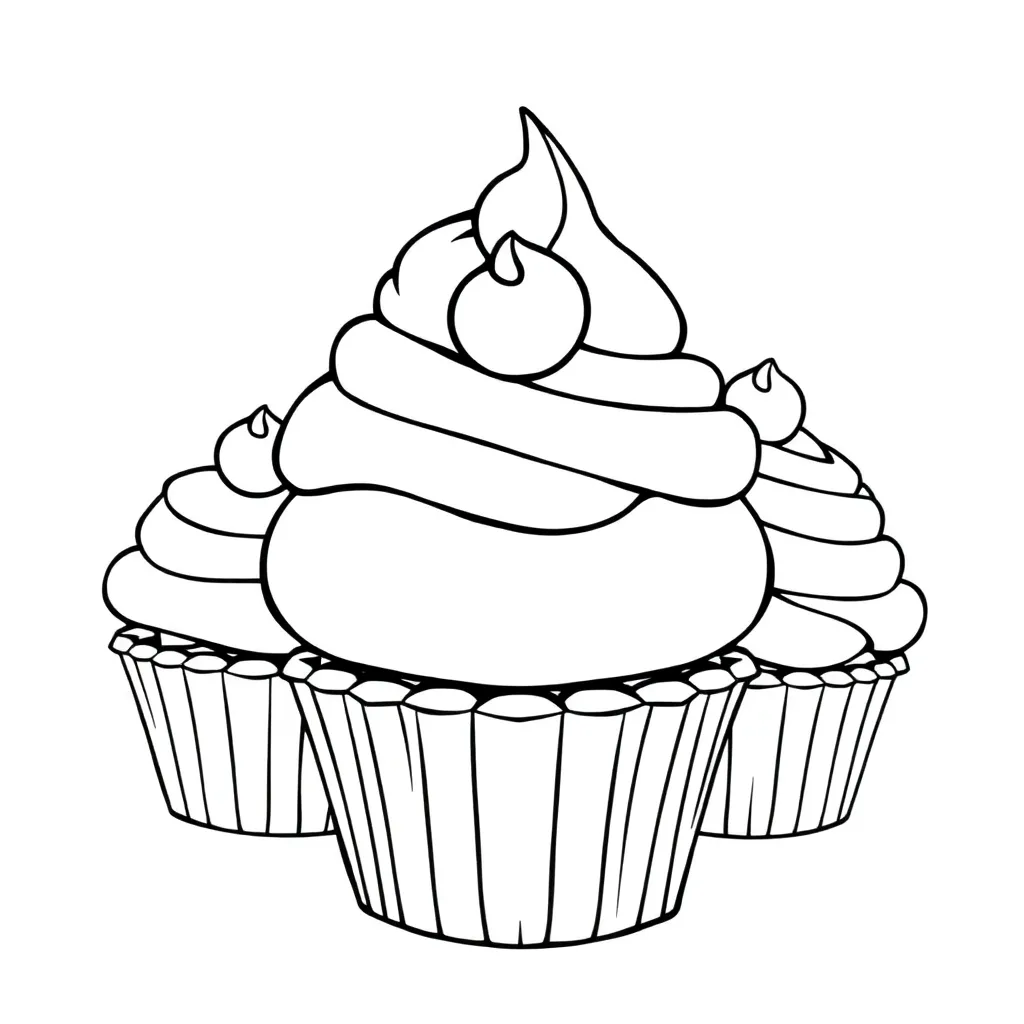 Free Cupcake Coloring Page - Sweet & Festive Dessert Coloring Sheet