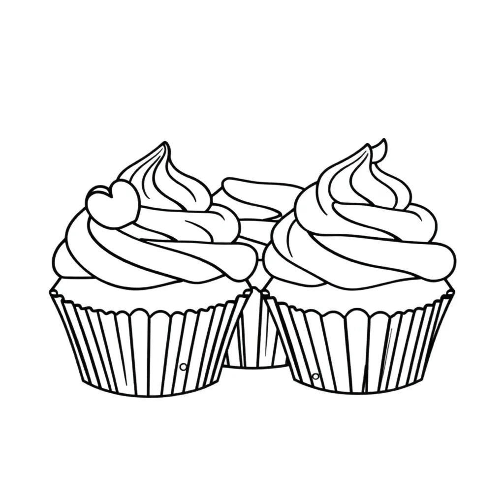 Free Cupcake Coloring Page - Sweet & Festive Dessert Coloring Sheet