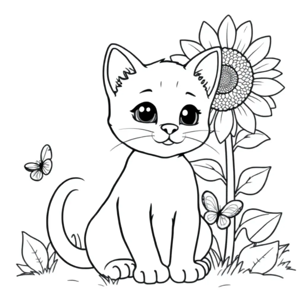 Feuille de coloriage gratuite chaton mignon coloriage pour enfants