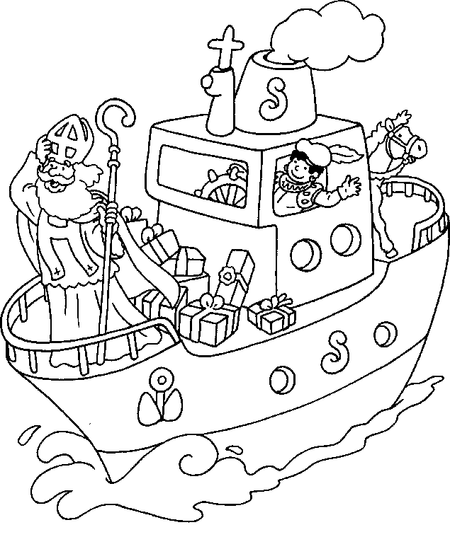 Feuille de coloriage gratuite : Voici une feuille de coloriage de Sinterklaas pour les enfants.
