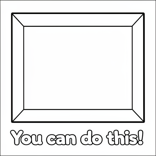 de tekst groot met daar om heen een kader kleurplaat voor kinderen