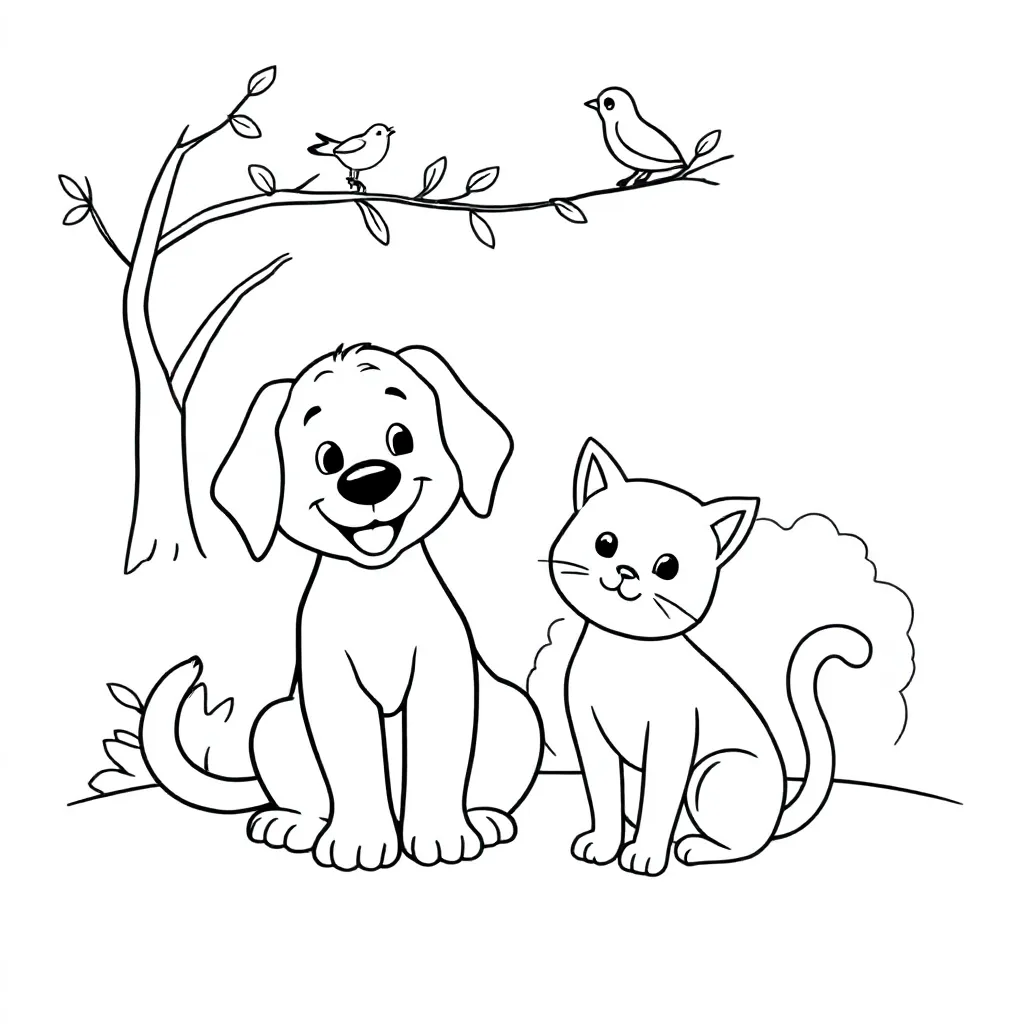 Dieren kleurplaat voor kinderen