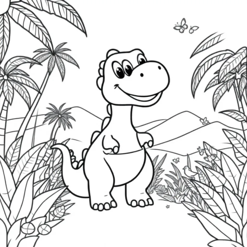 Feuille de coloriage Dino gratuite pour enfants