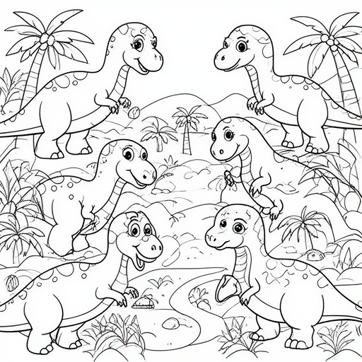 dinos kleurplaat voor kinderen