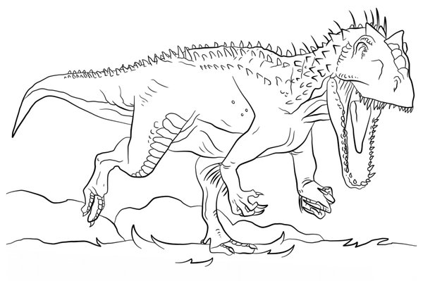 Dinosaure T Rex coloring page for children