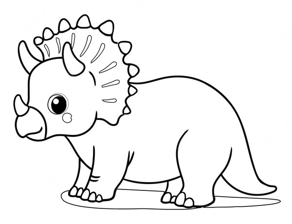 Dinosaurier Baby Triceratops coloring page for children