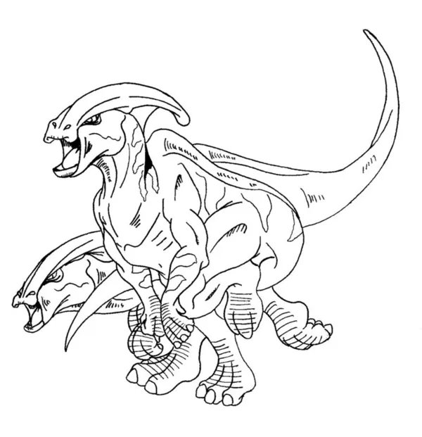 Dinosaurier Parasaurolophus Paar coloring page for children