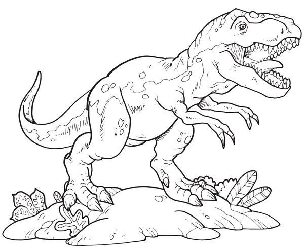 Dinosaurier T Rex Brullen coloring page for children