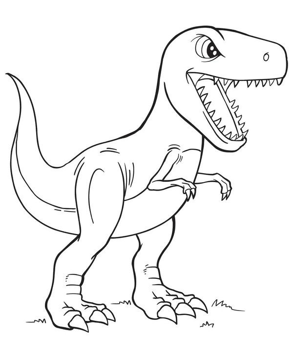 Dinosaurier T Rex Einfach coloring page for children