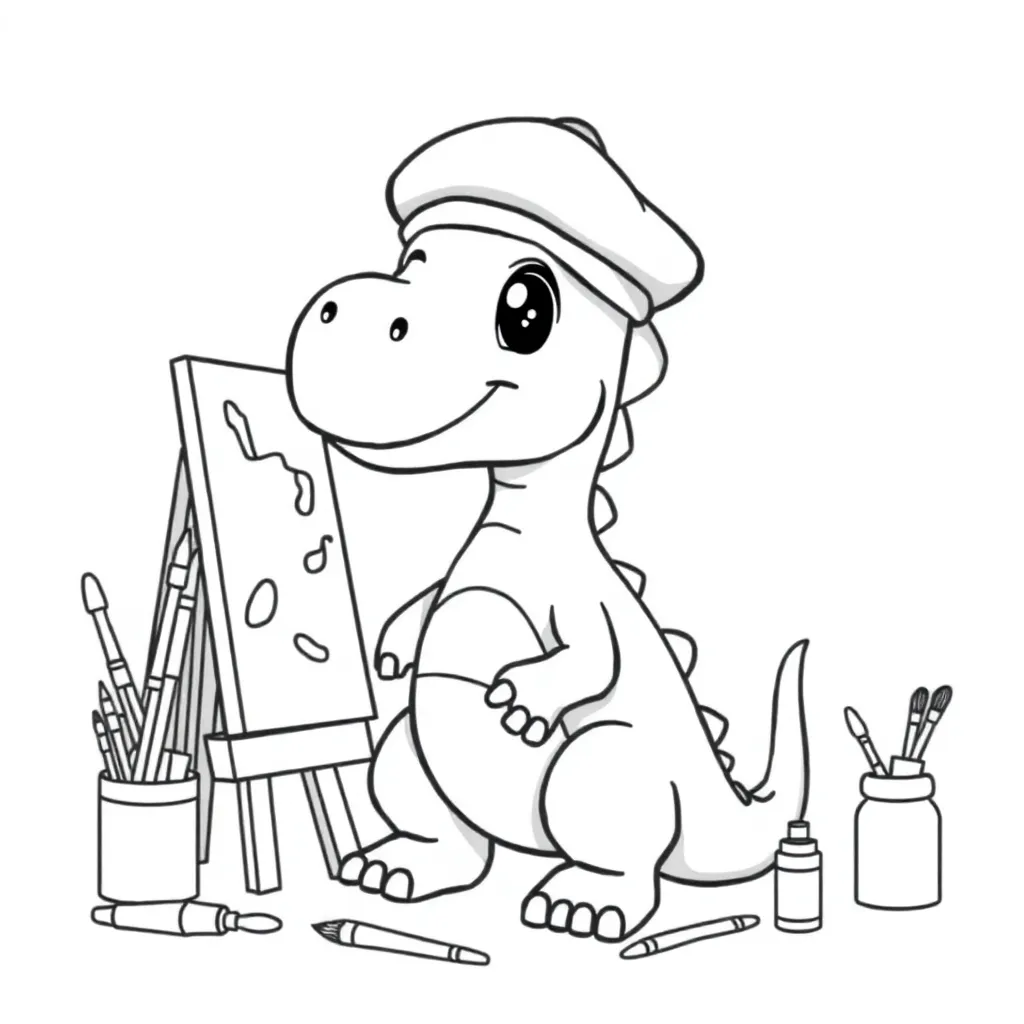 Dinosaurus Artistiek Prehistorie Creatief Kindertekening coloring page for children