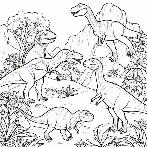 dinosaurus kleurplaat voor kinderen