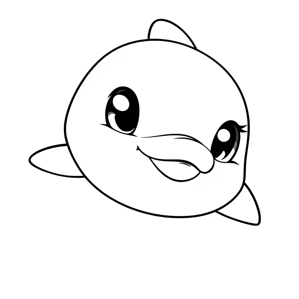 Dolfijn Zee Maritiem Natuur Zeezoogdier coloring page for children