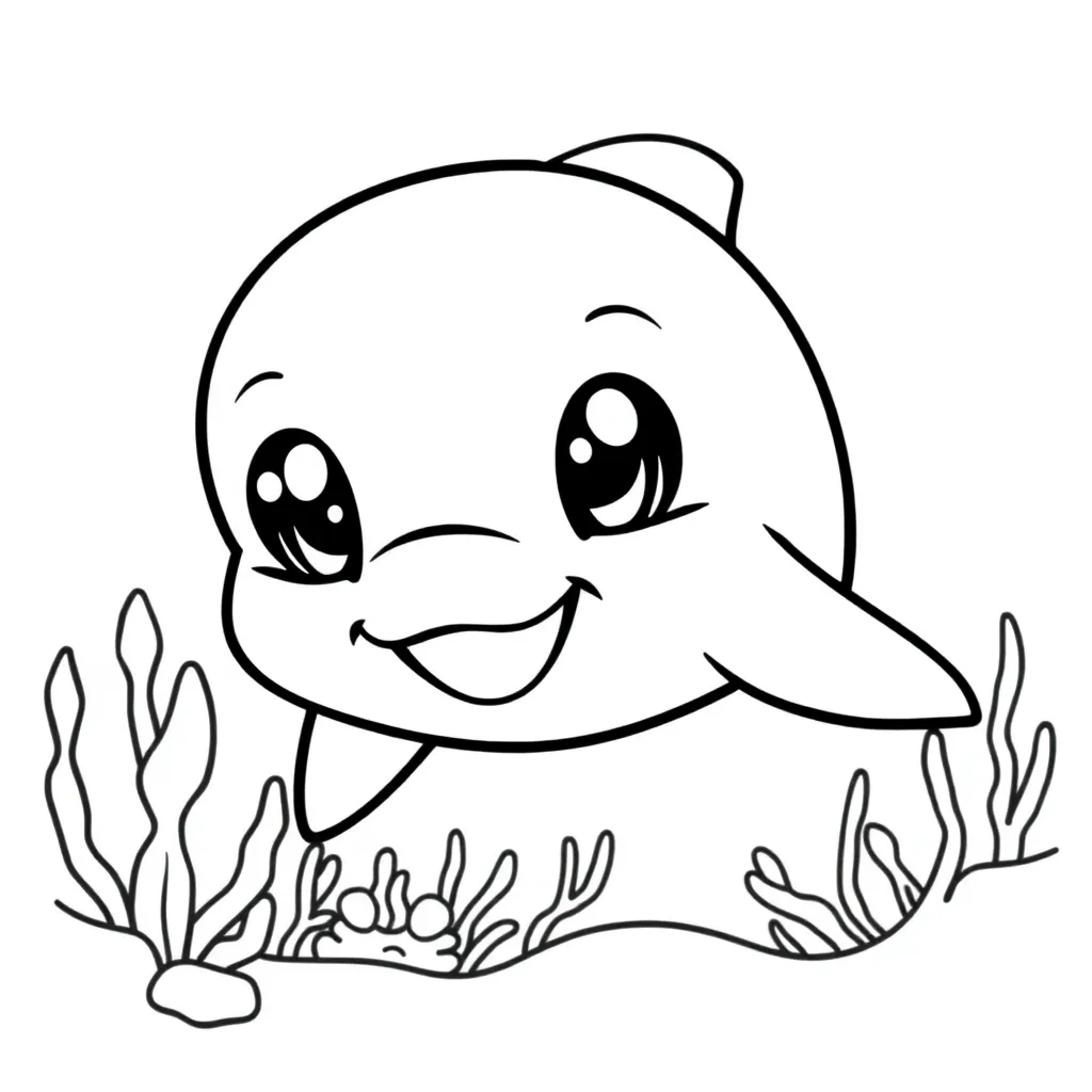 Dolfijn Zee Zeedier Natuur Tekening coloring page for children
