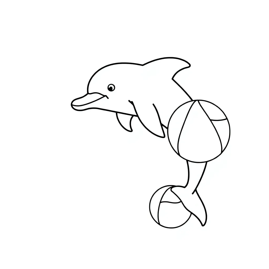 Dolfijn Zee Zeedier Natuur Zwemmen coloring page for children