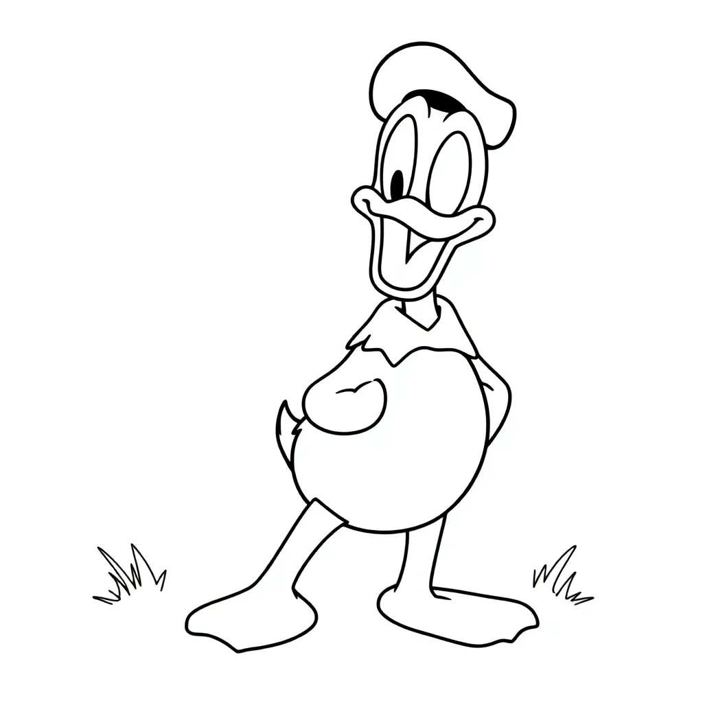 Donald Duck Disney Stripfiguur Avontuur Cartoon coloring page for children