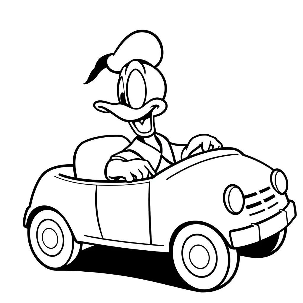 Donald Duck Disney Stripfiguur Avontuur Cartoon coloring page for children