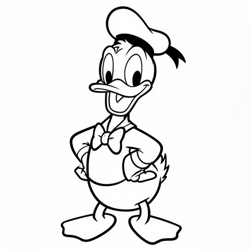 donald duck figuren kleurplaat voor kinderen