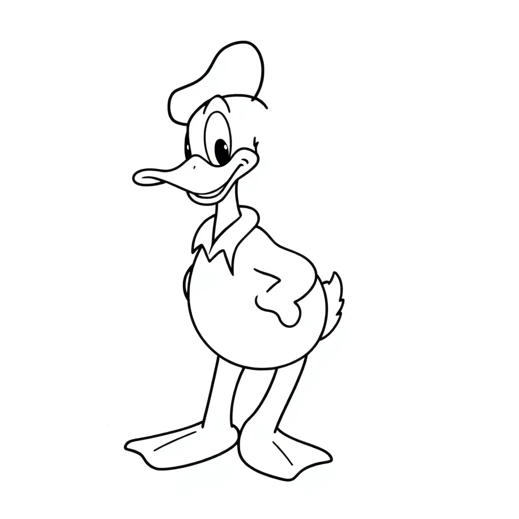 Donald Duck Stripfiguur Disney Avontuur Cartoon coloring page for children