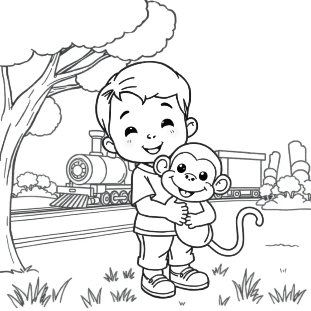 Dora Avontuur Trein Bomen Vriendschap coloring page for children