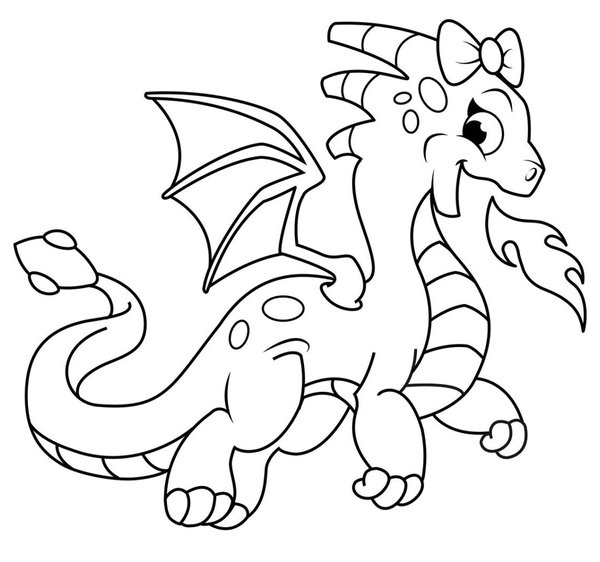 Dragon Mignon coloring page for children