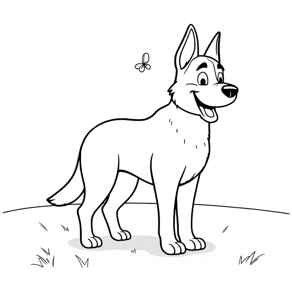 Duitse herder coloring page for children