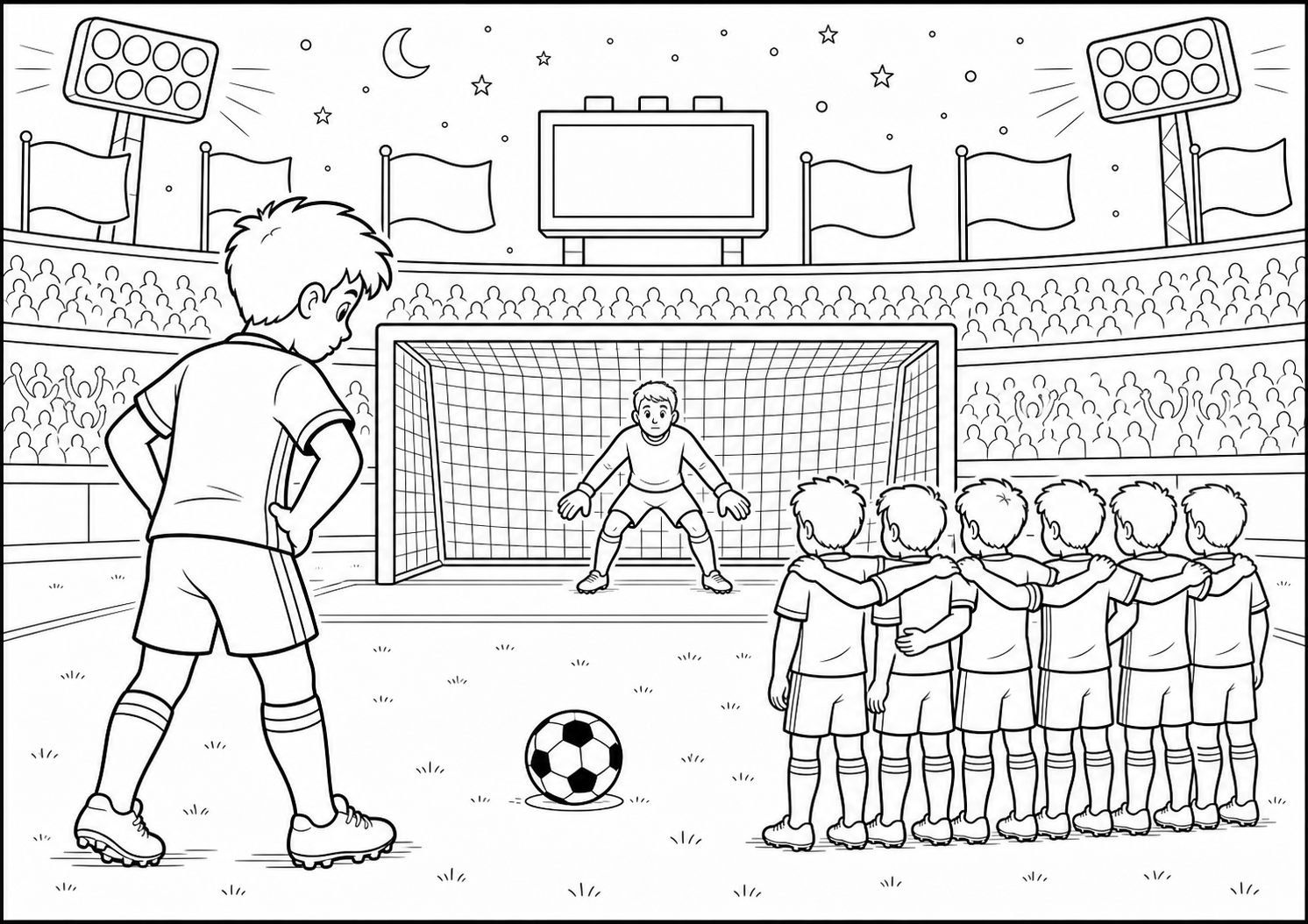 Duitsland penalty shoot-out kleurplaat
