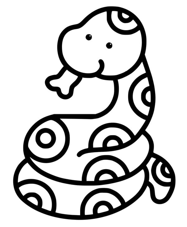 Easy Snake coloring page for children
