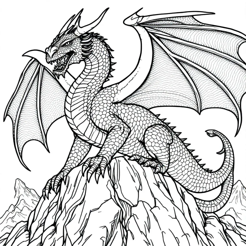 Een Draak In Game Of Thrones Stijl coloring page for children
