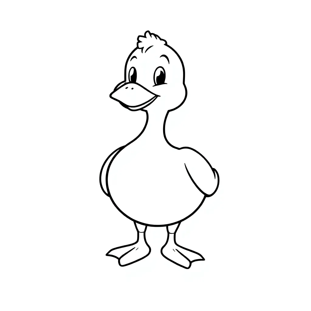 een eend coloring page for children