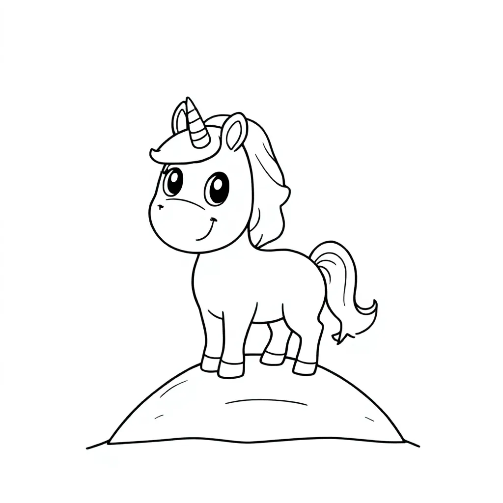 Een Eenhoorn Op Een Berg coloring page for children