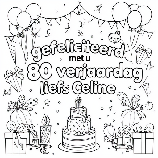 een feestelijke taard kleurplaat voor kinderen