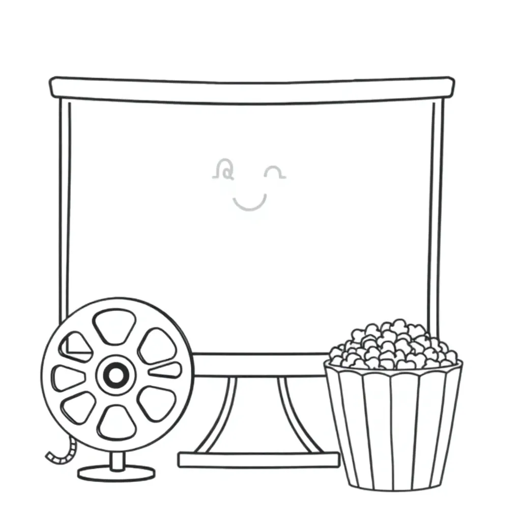 disegno di een film scherm da colorare e stampare