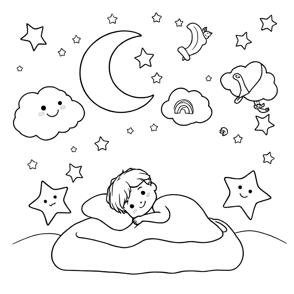 een kleurplaat dat over dromen gaat kleurplaat voor kinderen