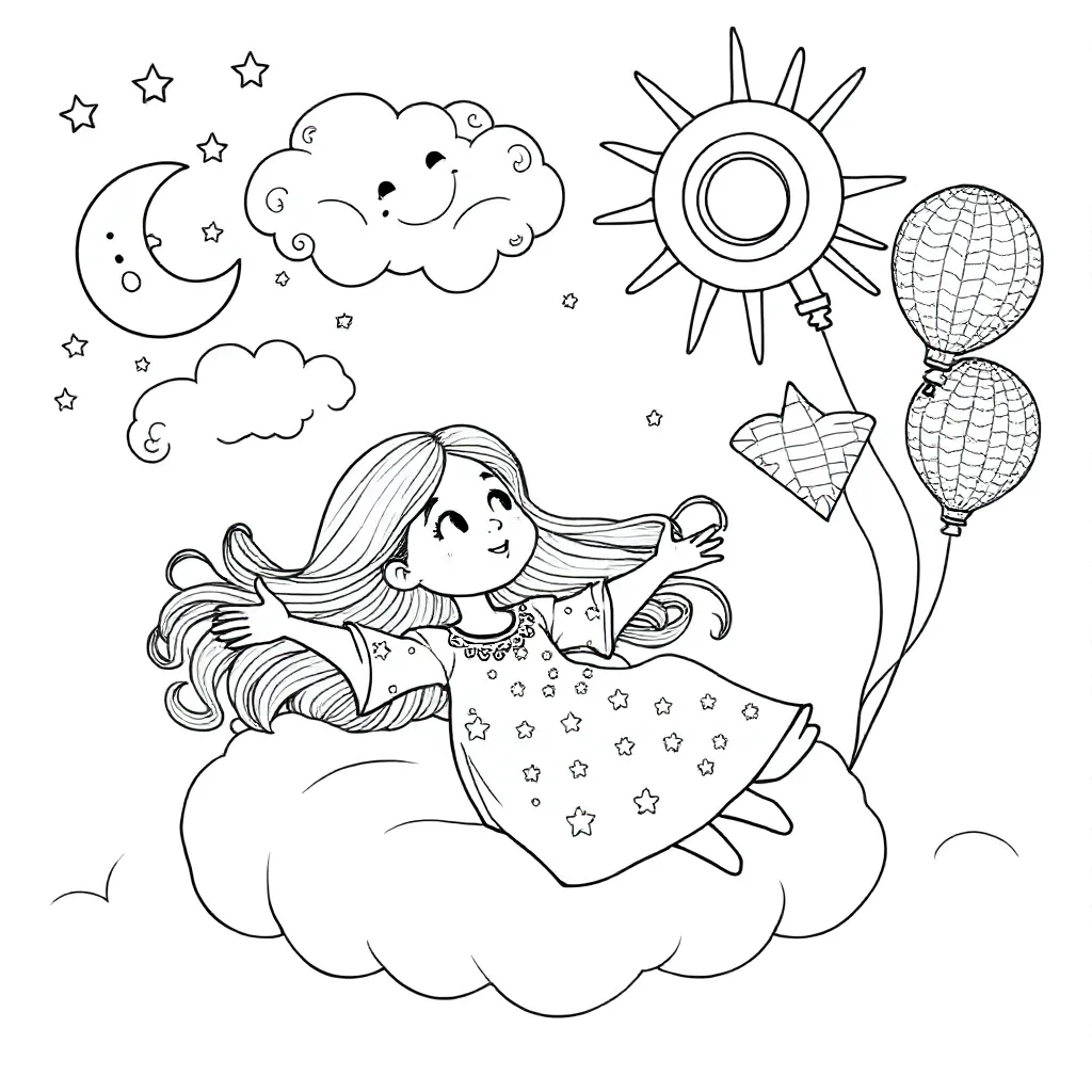 een kleurplaat dat over dromen gaat voor het 6e leerjaar kleurplaat voor kinderen