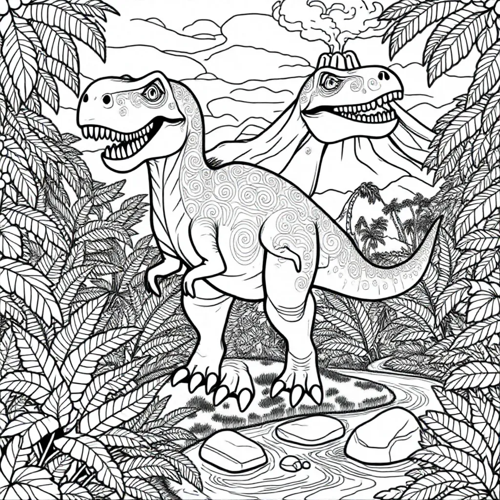 Un dibujo de dinosaurio para colorear