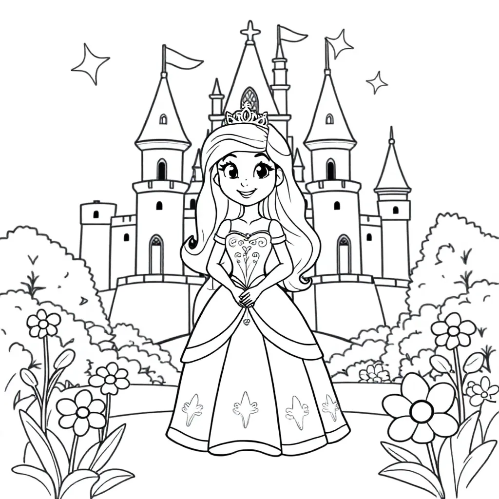 Une coloriage de princesse