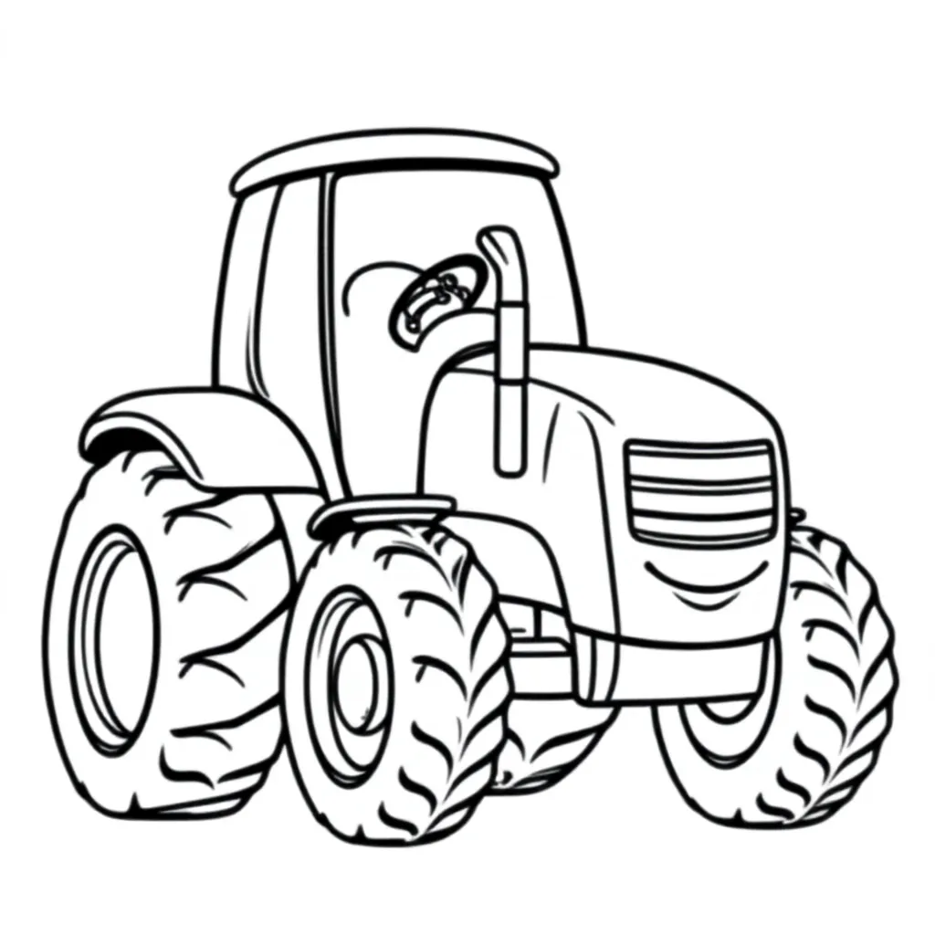 Tractor coloring page
