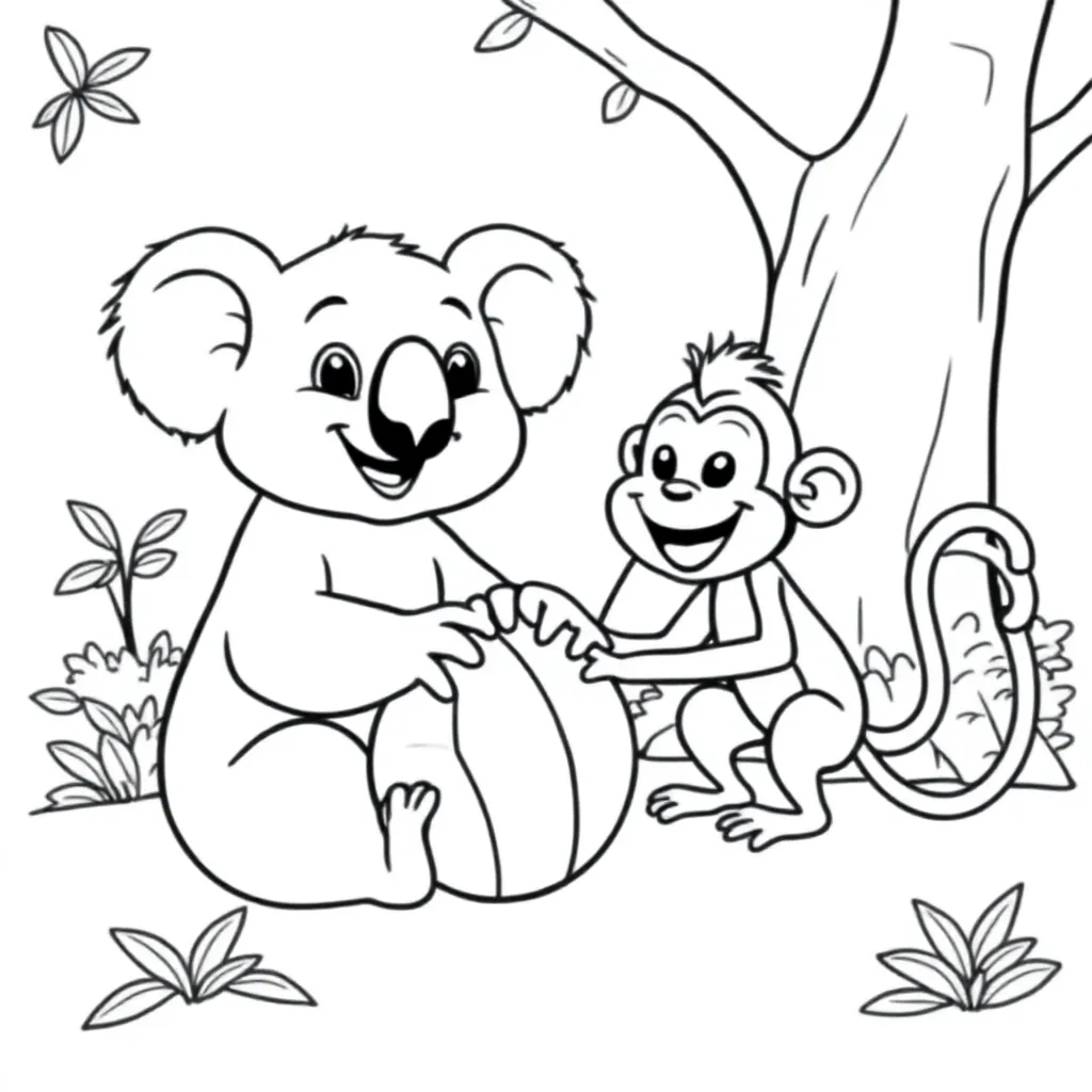 een koala met een aap