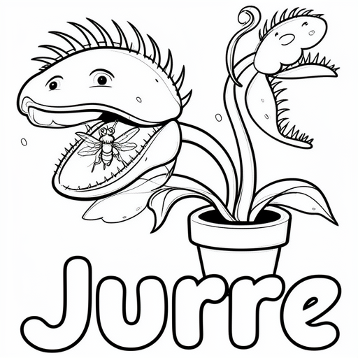 een leesetende plant kleurplaat voor kinderen