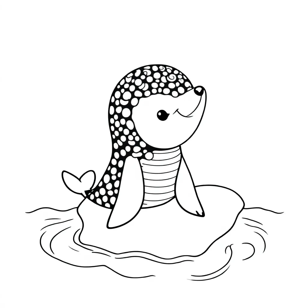 Een lief klein baby konijntje die op een walvis ze rug zit en ze spelen in de zee