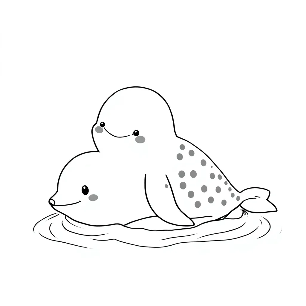 Een lief klein baby konijntje die op een walvis ze rug zit en ze spelen in de zee