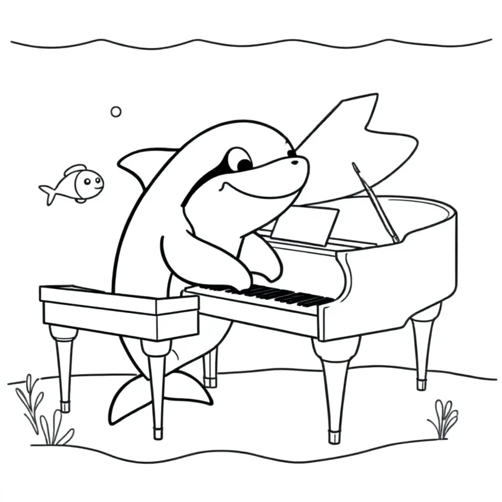 een piano spelende orka